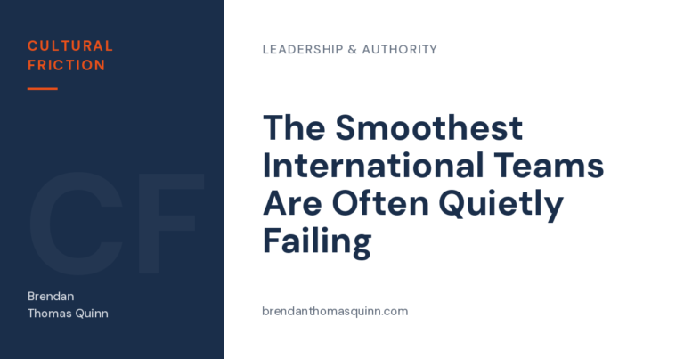 Managing conflict in global teams — Cultural Friction article card: "The Smoothest International Teams Are Often Quietly Failing"