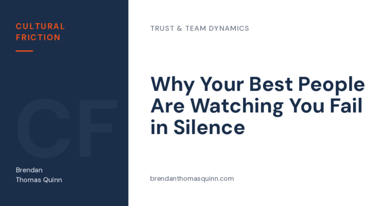 Upward feedback across cultures — Cultural Friction article card: "The Emperor's New Clothes: Why Your Best People Are Watching You Fail in Silence"